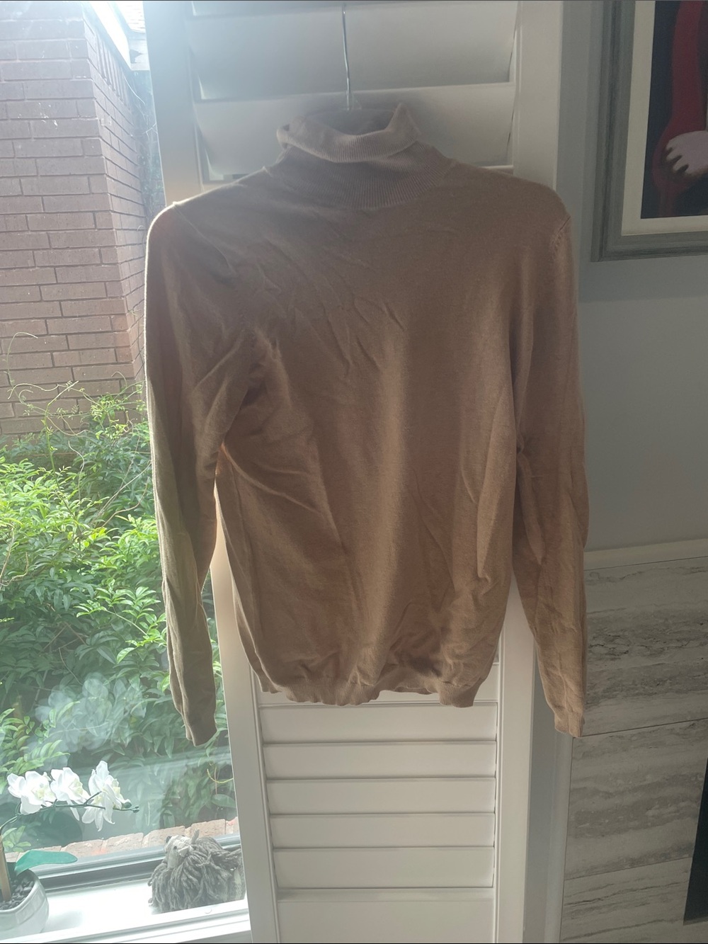 Women’s Camel Turtleneck Sweater - Classic Lightweight Knit